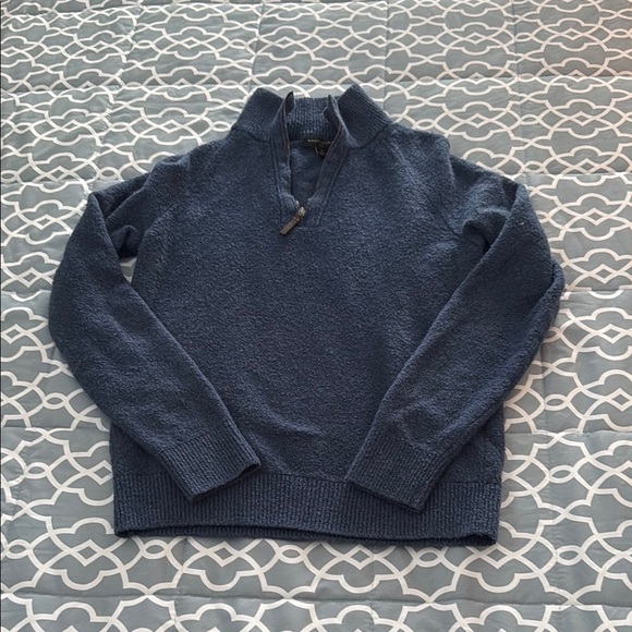 Charcoal Gray Zip Up Sweater with Mock Turtleneck - Picture 1 of 2